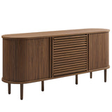 Elderflower 67" Fluted Oval Sideboard Cabinet in Walnut