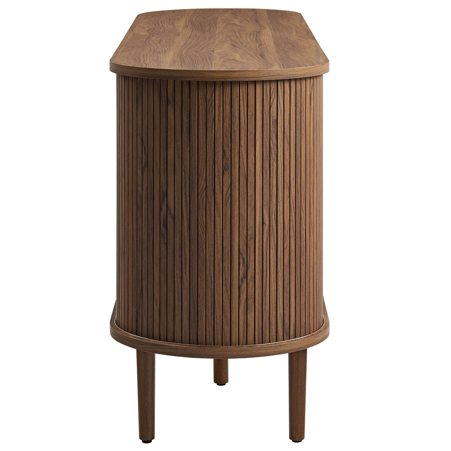 Elderflower 67" Fluted Oval Sideboard Cabinet in Walnut