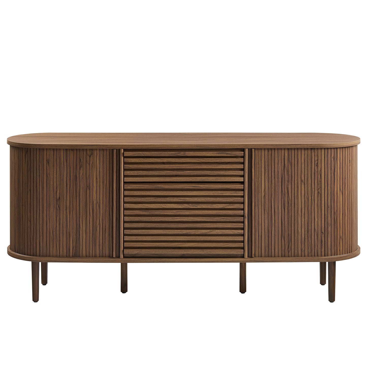 Harlan 67" Fluted Oval Sideboard Cabinet by Furniture For America