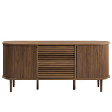 Elderflower 67" Fluted Oval Sideboard Cabinet in Walnut