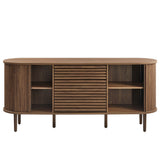 Elderflower 67" Fluted Oval Sideboard Cabinet in Walnut