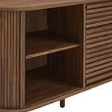 Elderflower 67" Fluted Oval Sideboard Cabinet in Walnut