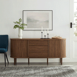 Elderflower 67" Fluted Oval Sideboard Cabinet in Walnut