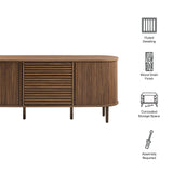 Elderflower 67" Fluted Oval Sideboard Cabinet in Walnut