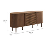 Elderflower 67" Fluted Oval Sideboard Cabinet in Walnut