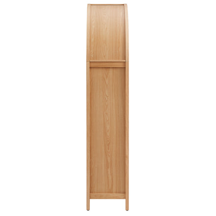 Calista 79" Tall Wide Rattan Arched Storage Cabinet in Natural