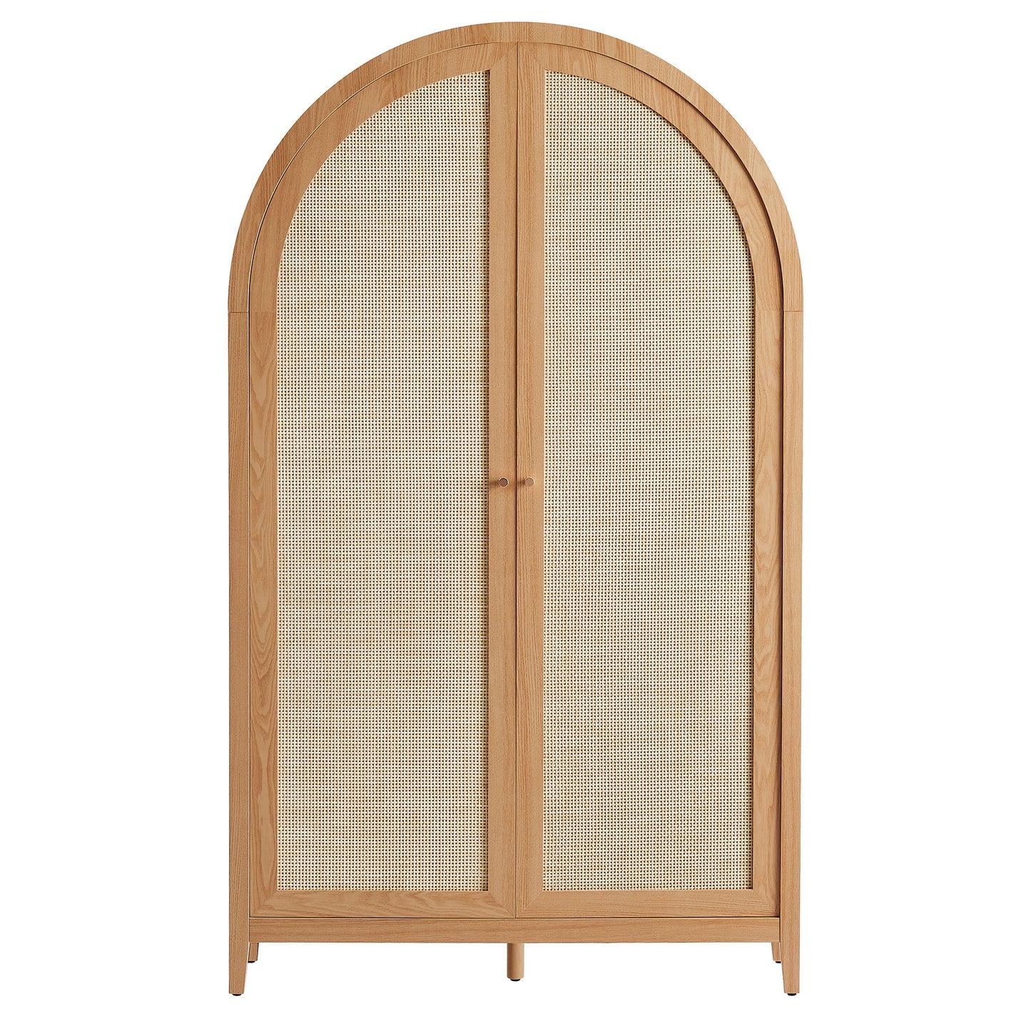 Calista 79" Tall Wide Rattan Arched Storage Cabinet by Furniture For America