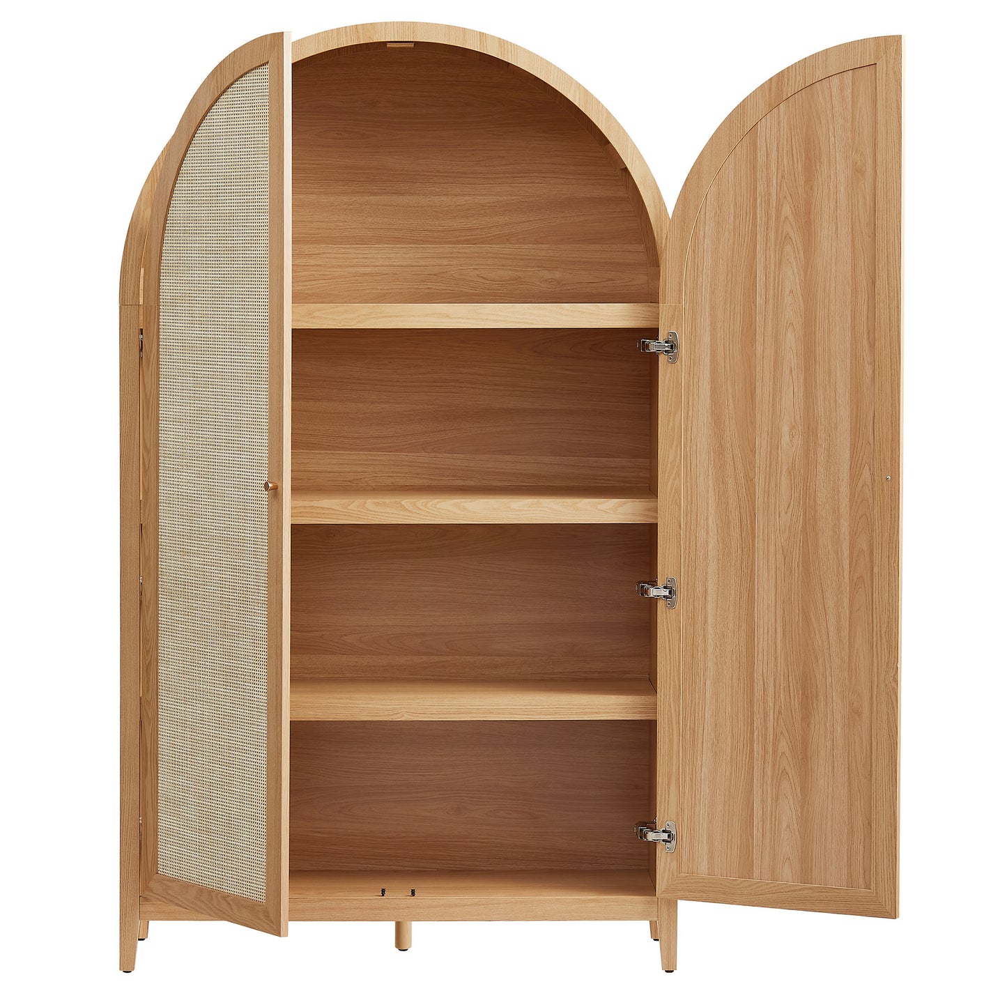 Calista 79" Tall Wide Rattan Arched Storage Cabinet by Furniture For America