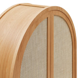 Etesian 79" Tall Wide Rattan Arched Storage Cabinet in Natural
