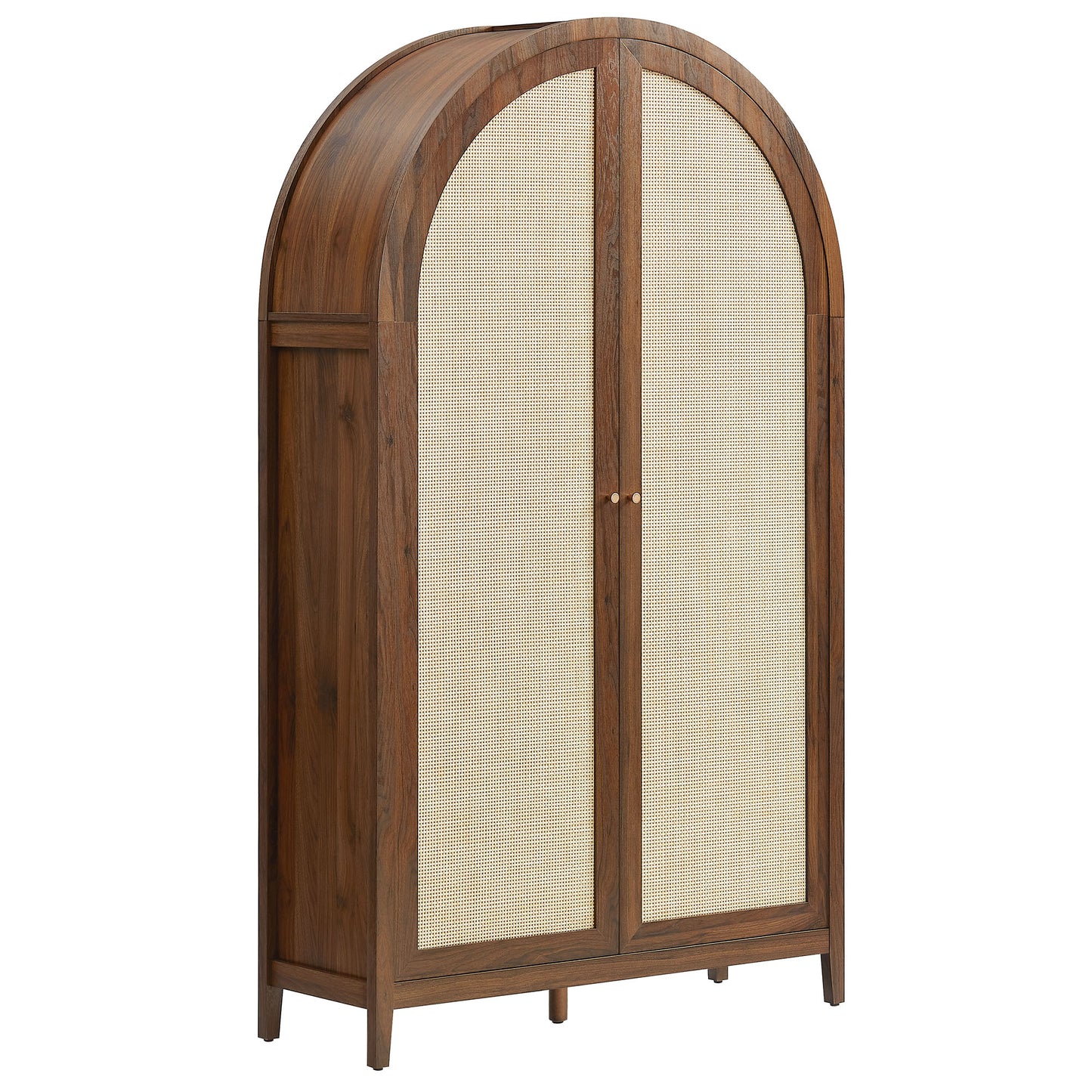 Calista 79" Tall Wide Rattan Arched Storage Cabinet by Furniture For America