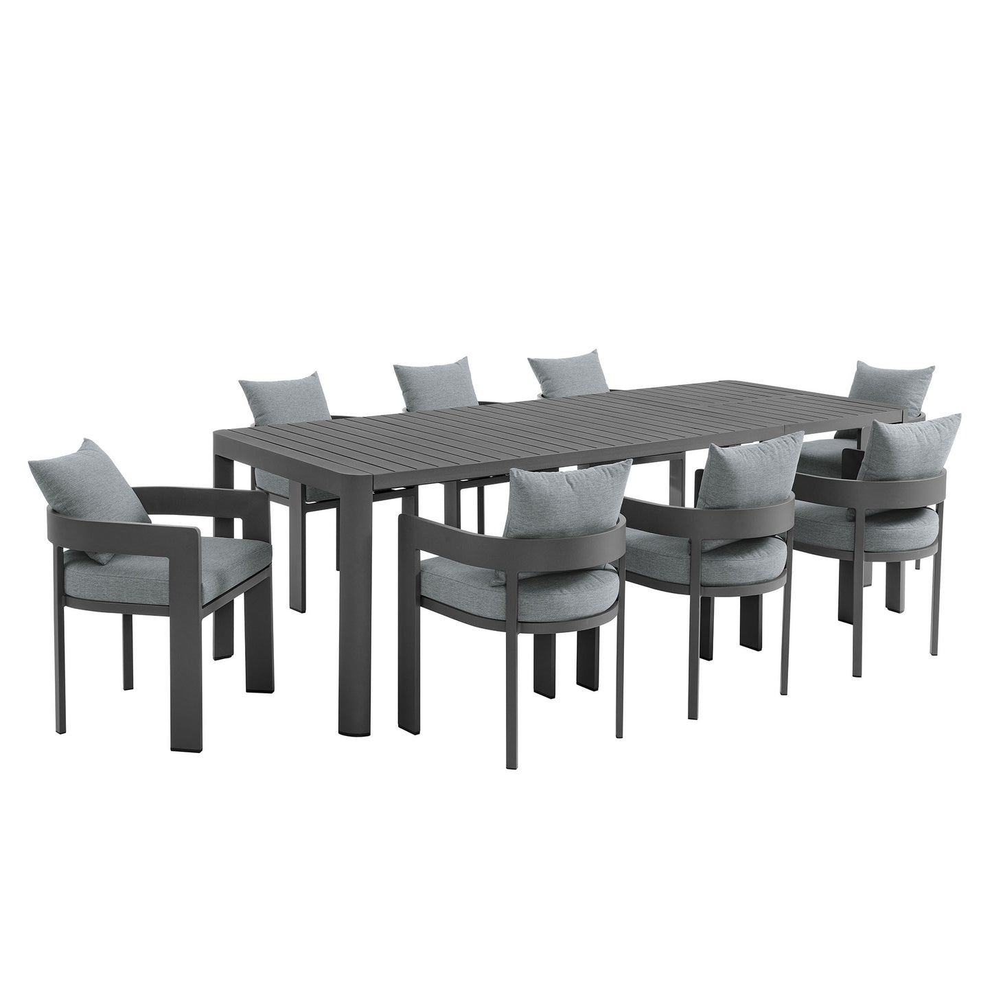 Tahoe 9-Piece Outdoor Patio Aluminum Dining Set With Extendable Table by Furniture For America