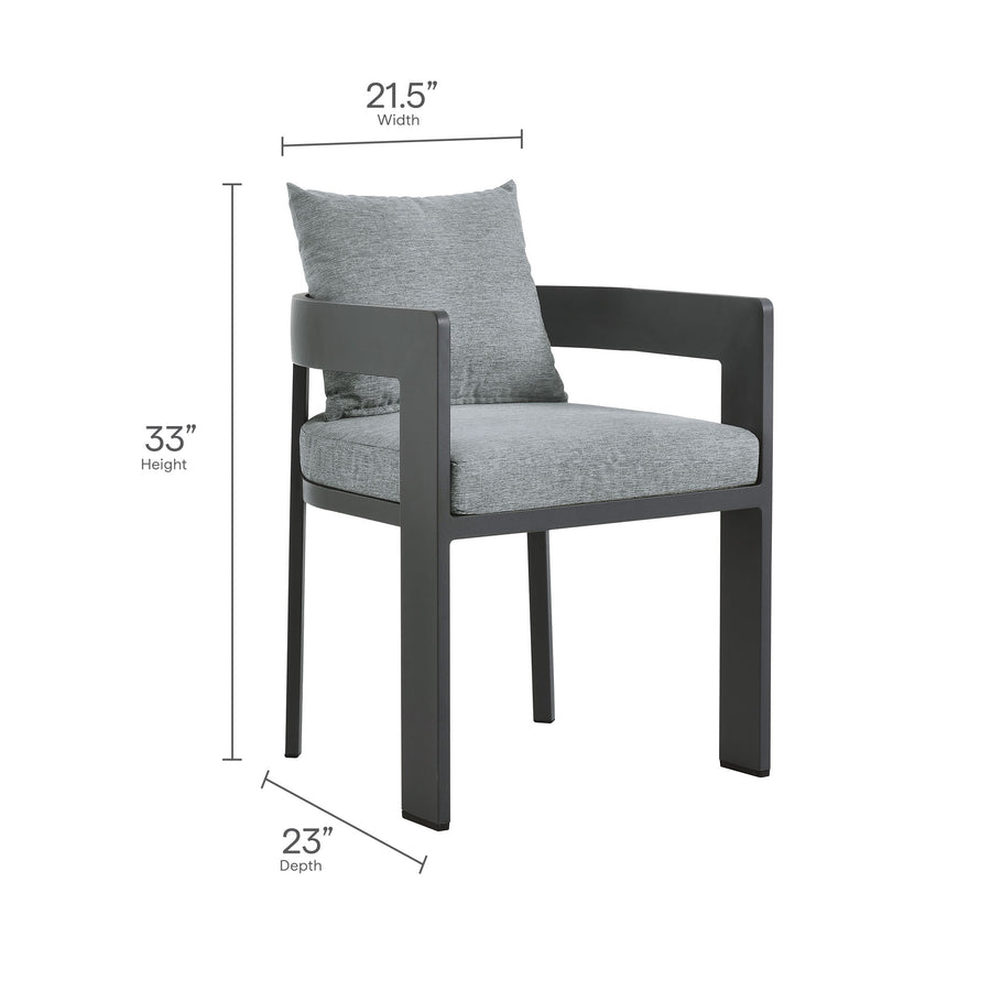 Aspen 9-Piece Outdoor Patio Aluminum Dining Set With Extendable Table in Gray Gray