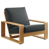 Bramble Outdoor Patio Aluminum Faux Wood Armchair in Charcoal Natural