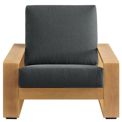 Lirienne Outdoor Patio Aluminum Faux Wood Armchair by Furniture For America