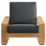 Bramble Outdoor Patio Aluminum Faux Wood Armchairs Set of 2 in Charcoal Natural