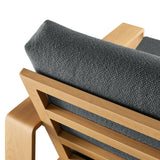 Bramble Outdoor Patio Aluminum Faux Wood Armchair in Charcoal Natural