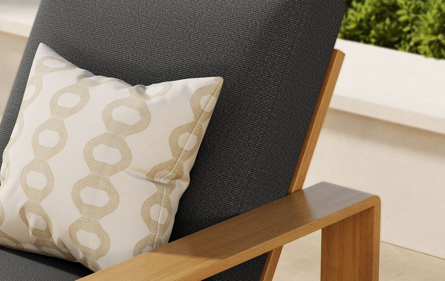 Bramble Outdoor Patio Aluminum Faux Wood Armchair in Charcoal Natural