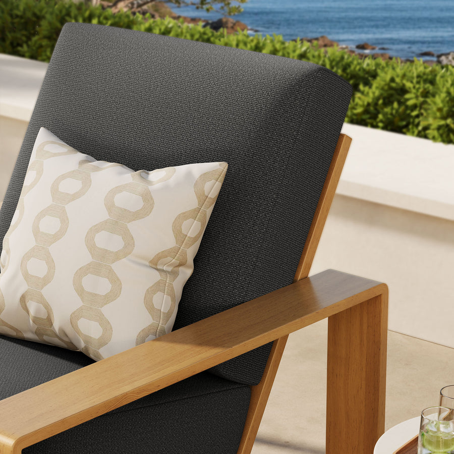 Bramble Outdoor Patio Aluminum Faux Wood Armchair in Charcoal Natural