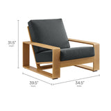 Bramble 4-Piece Outdoor Patio Aluminum Faux Wood Furniture Set in Charcoal Natural