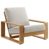 Bramble Outdoor Patio Aluminum Faux Wood Armchair in Ivory Natural