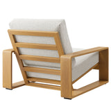 Bramble Outdoor Patio Aluminum Faux Wood Armchairs Set of 2 in Ivory Natural