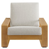 Bramble Outdoor Patio Aluminum Faux Wood Armchair in Ivory Natural