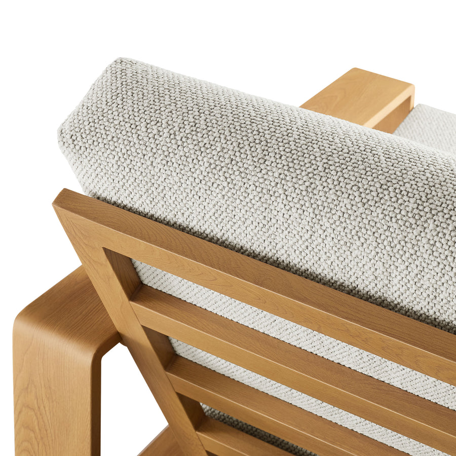 Bramble Outdoor Patio Aluminum Faux Wood Armchair in Ivory Natural