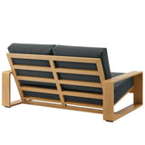 Bramble 4-Piece Outdoor Patio Aluminum Faux Wood Furniture Set in Charcoal Natural