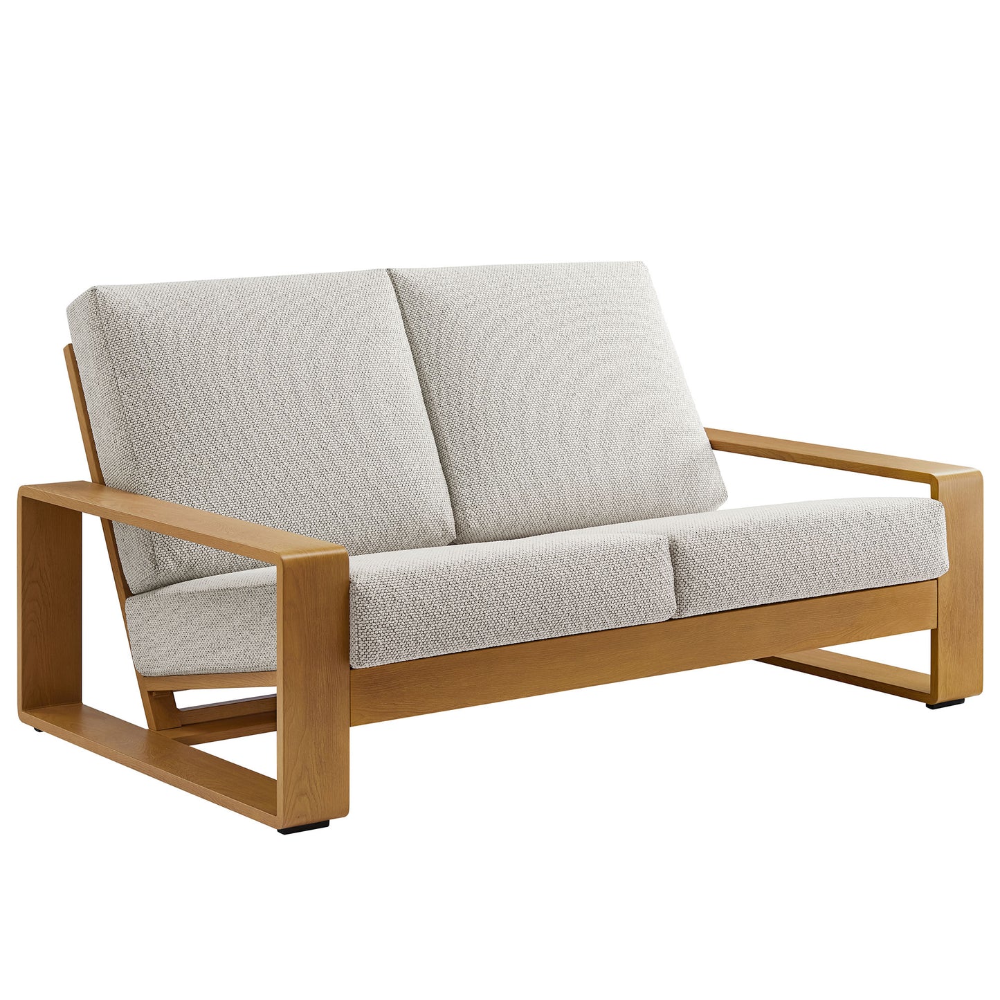 Lirienne Outdoor Patio Aluminum Faux Wood Loveseat by Furniture for America