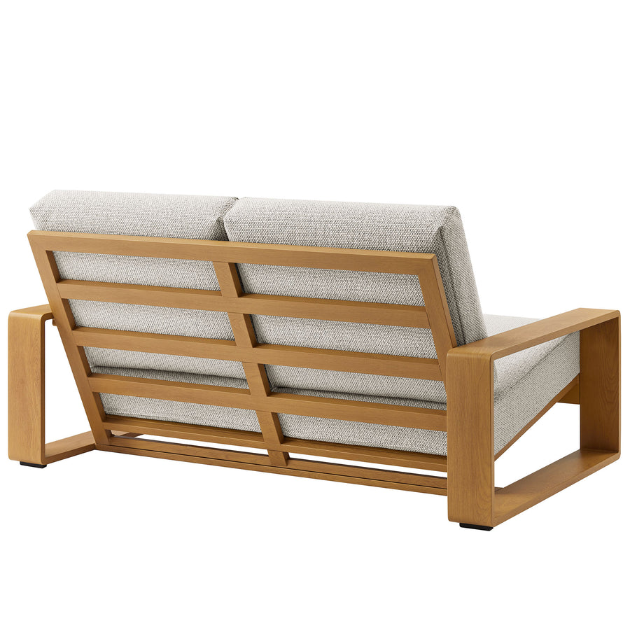 Bramble 4-Piece Outdoor Patio Aluminum Faux Wood Furniture Set in Ivory Natural