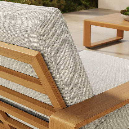 Lirienne Outdoor Patio Aluminum Faux Wood Loveseat by Furniture for America