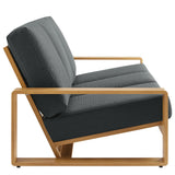 Bramble 2-Piece Outdoor Patio Aluminum Faux Wood Furniture Set in Charcoal Natural
