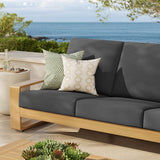 Bramble Outdoor Patio Aluminum Faux Wood Sofa in Charcoal Natural