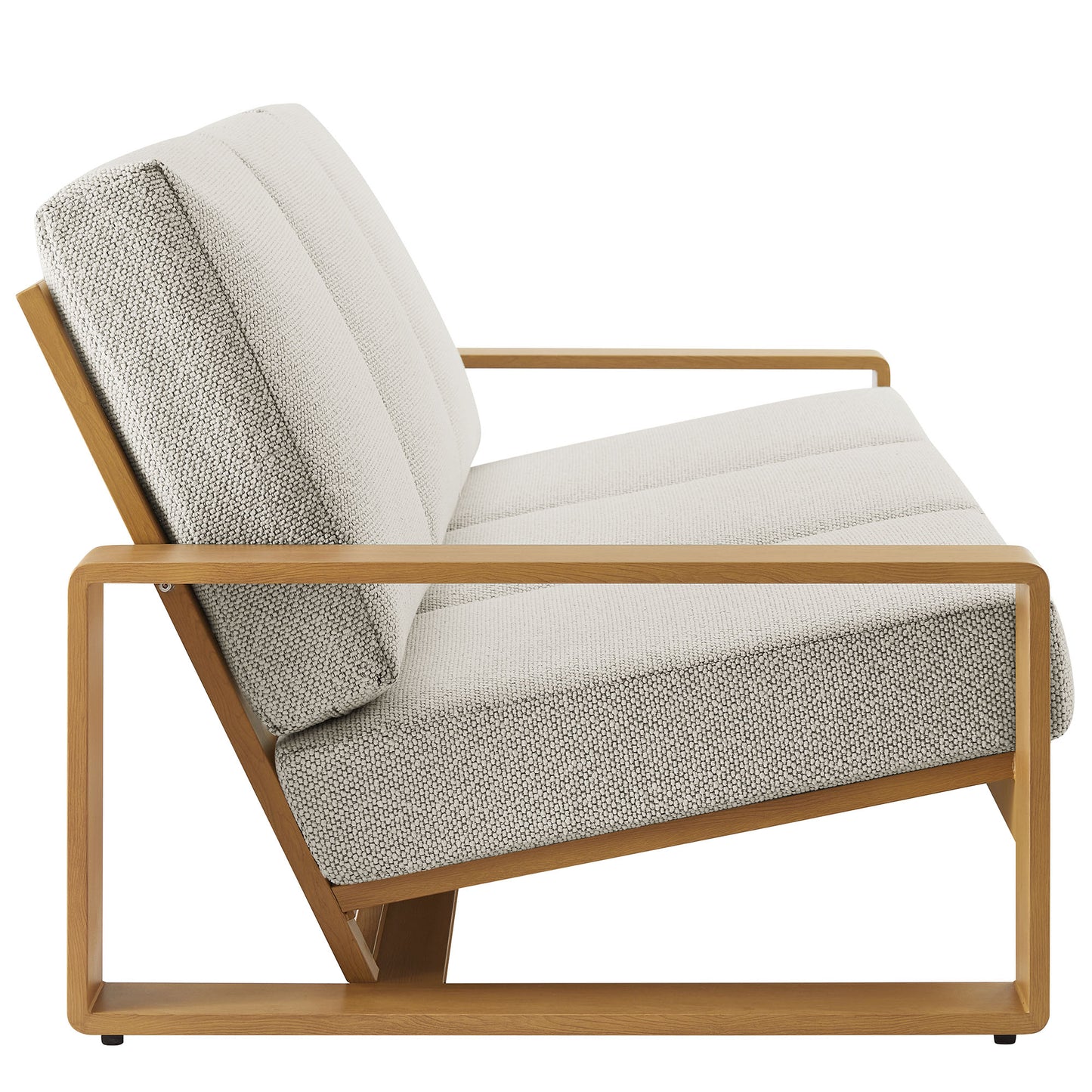 Bramble 2-Piece Outdoor Patio Aluminum Faux Wood Furniture Set in Ivory Natural