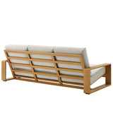 Bramble 4-Piece Outdoor Patio Aluminum Faux Wood Furniture Set in Ivory Natural