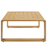 Bramble Outdoor Patio Aluminum Faux Wood Coffee Table in Natural