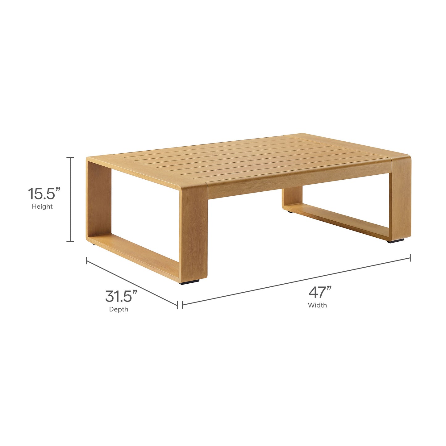 Bramble 4-Piece Outdoor Patio Aluminum Faux Wood Furniture Set in Charcoal Natural