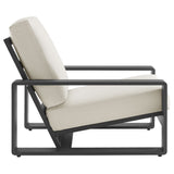 Bramble 4-Piece Outdoor Patio Aluminum Furniture Set in Cream Gray