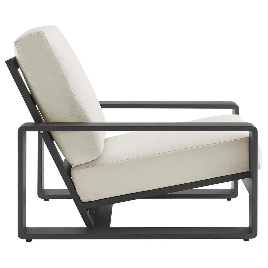 Bramble 4-Piece Outdoor Patio Aluminum Furniture Set in Cream Gray