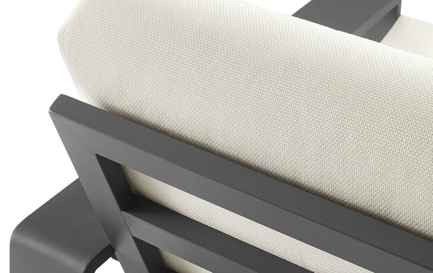 Bramble Outdoor Patio Aluminum Faux Wood Armchairs Set of 2 in Cream