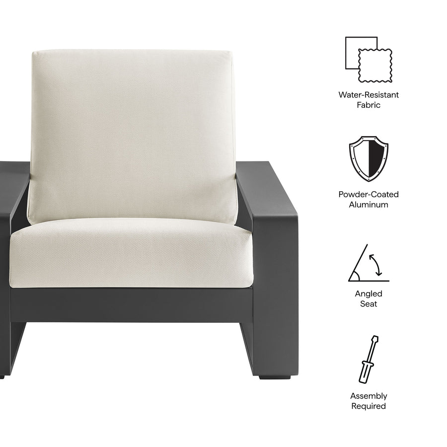 Bramble Outdoor Patio Aluminum Armchair in Cream Gray