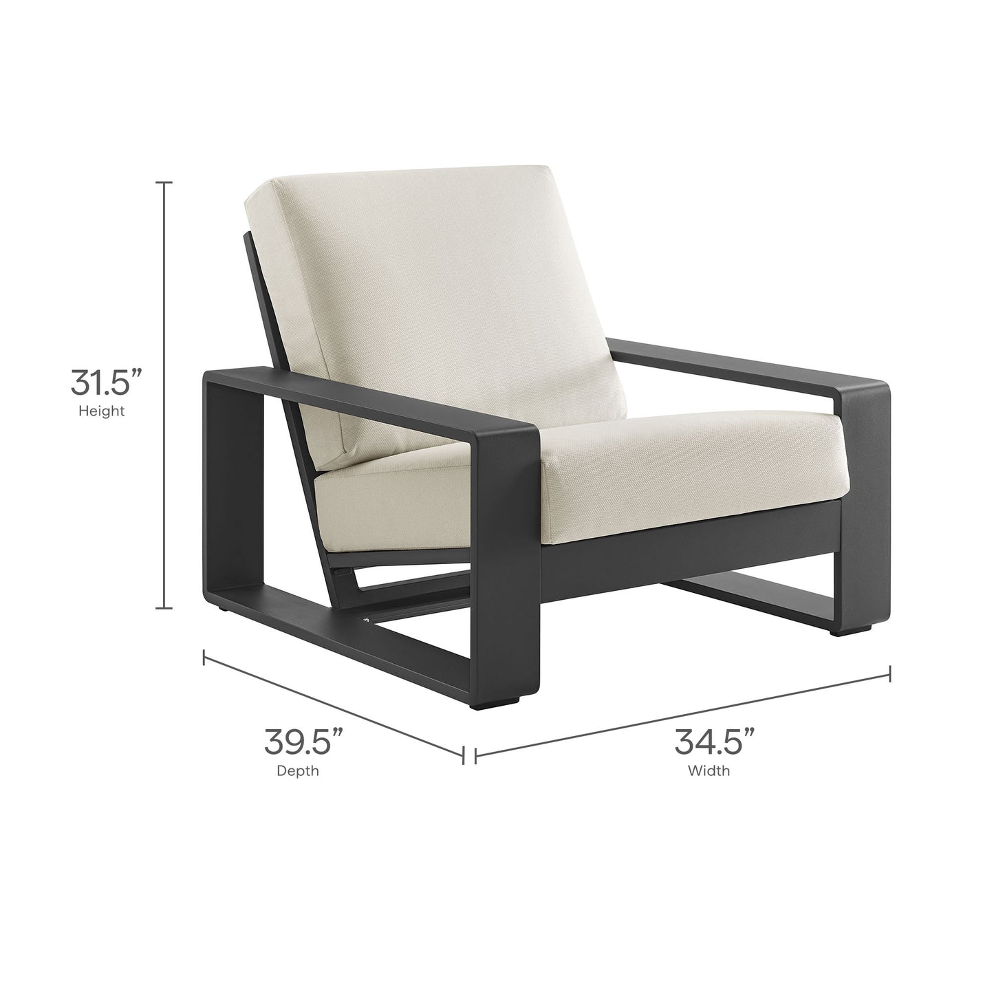 Bramble 4-Piece Outdoor Patio Aluminum Furniture Set in Cream Gray