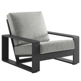 Bramble Outdoor Patio Aluminum Armchair in Light Gray Gray