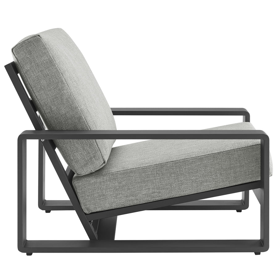 Bramble 4-Piece Outdoor Patio Aluminum Furniture Set in Light Gray