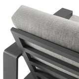 Bramble Outdoor Patio Aluminum Faux Wood Armchairs Set of 2 in Light Gray