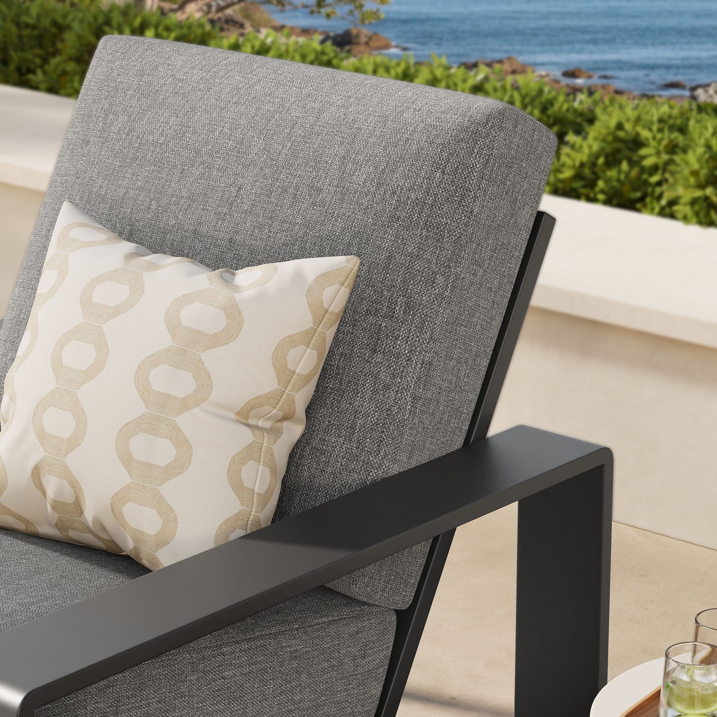 Lirienne Outdoor Patio Aluminum Armchair by Furniture For America