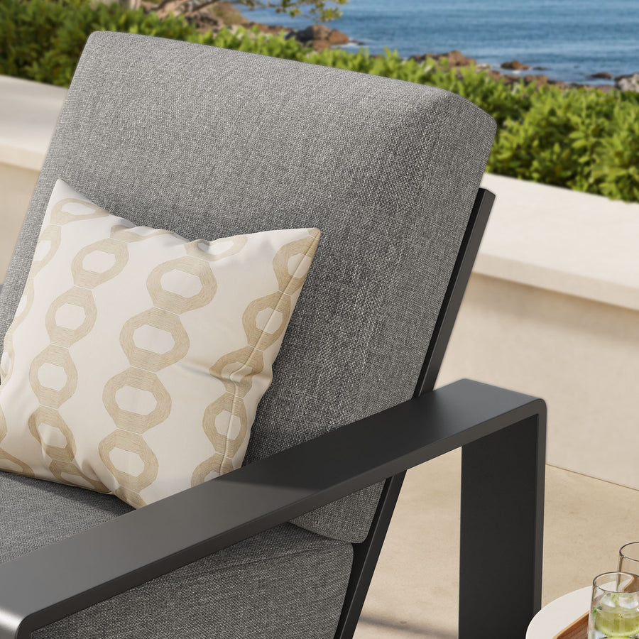 Bramble Outdoor Patio Aluminum Armchair in Light Gray Gray