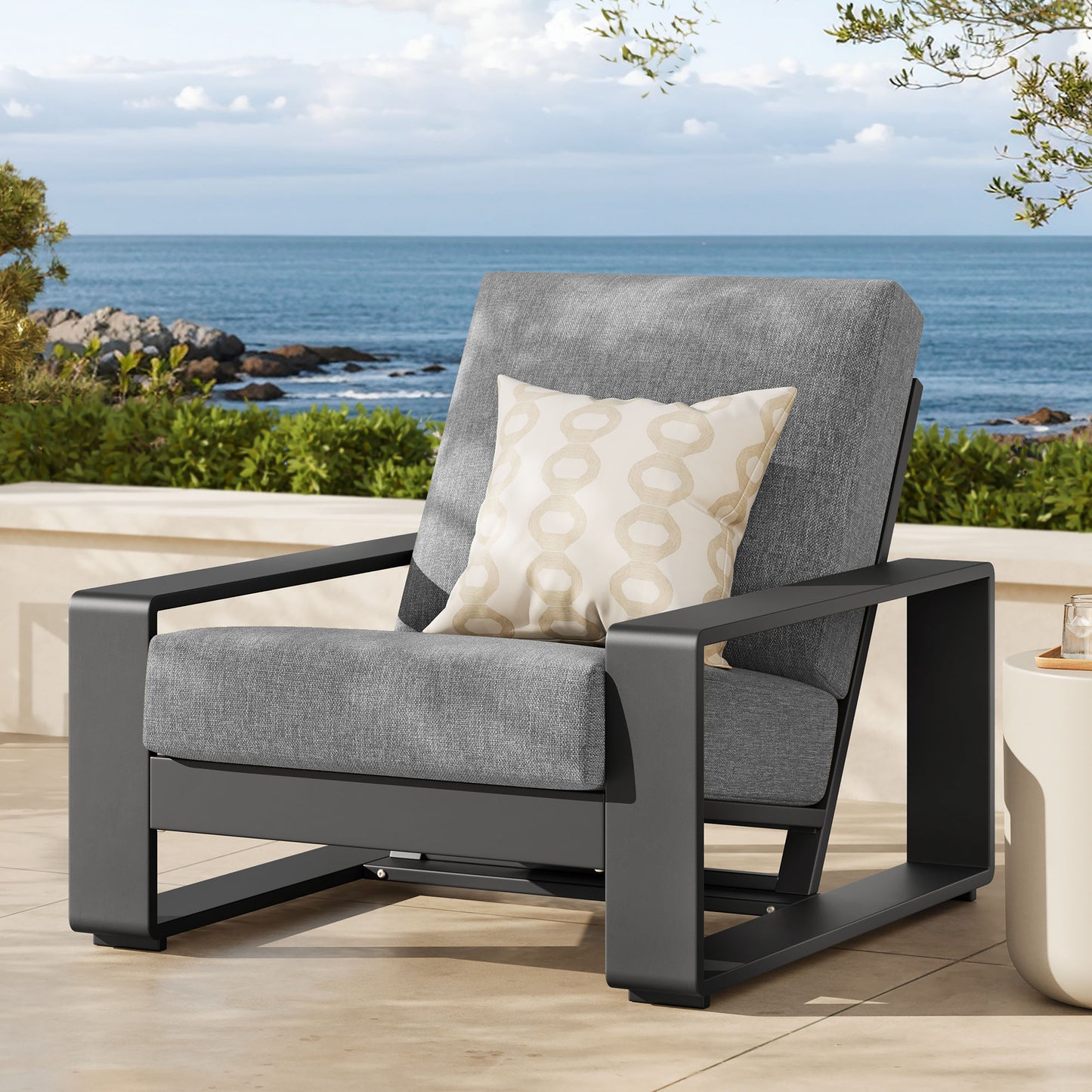 Lirienne Outdoor Patio Aluminum Armchair by Furniture For America
