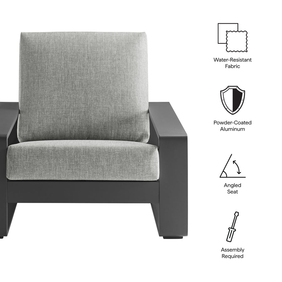 Bramble Outdoor Patio Aluminum Armchair in Light Gray Gray
