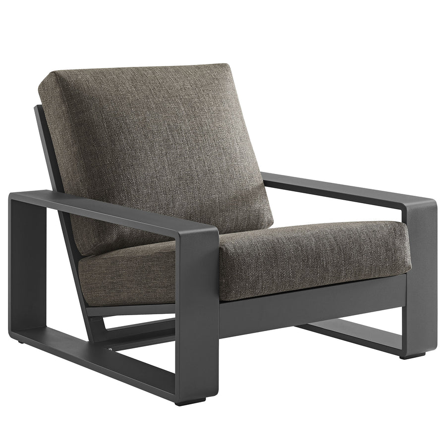 Bramble Outdoor Patio Aluminum Armchair in Smoke
